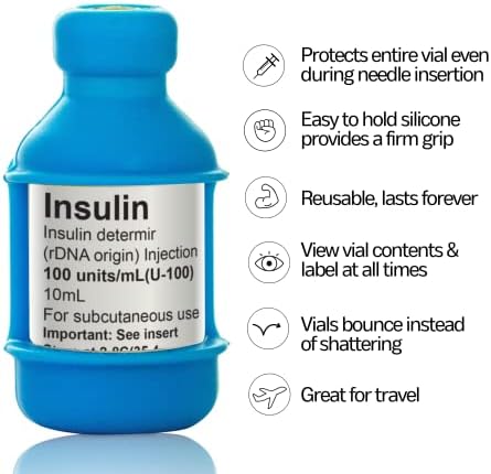 מארז/שרוול של בקבוקי אינסולין בטוחים בקבוקון סוכרת, לעולם אל תסתכן שבירת בקבוקון האינסולין שלך, שימוש חוזר,
