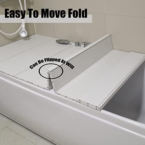 מגש אמבטיה מתקפל מכסה אמבטיה PVC, לוח אבק הוכחת מים תריס מכסה אמבטיה מכסה אמבטיה כיסוי בידוד, עובי 1.2 סמ,