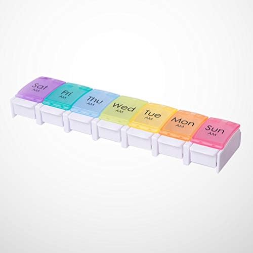 Doitool Mini 7 ימים קופסת אחסון גלולות עם תאים ניידים ברורים 7 צבעים מארגן גלולות מארז רפואה