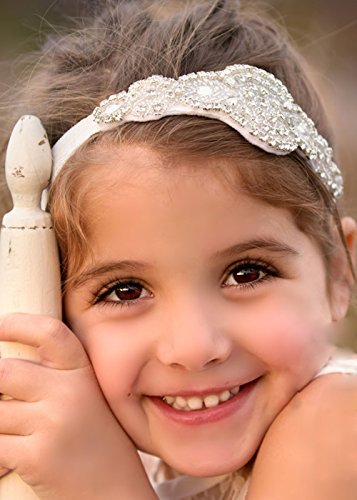 ראש חתיכה פרח ילדה חתונה קריסטל אבני חן בגימור שיער אביזרי בארה ' ב