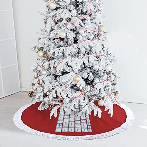 מקלדת מחשב חצאית עץ חג המולד חג המולד עץ עץ מחצלת ציצים קישוטים לקישוטים מסיבת חג 30/36/48 אינץ '