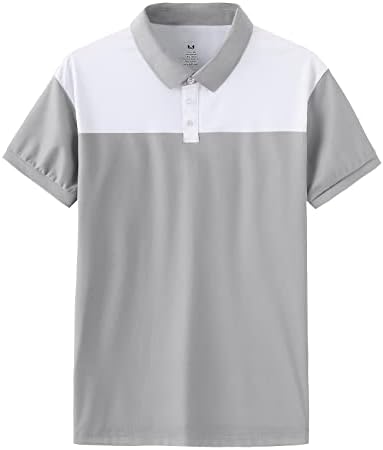 חולצת פולו של שרוול קצר של גברים בלוק גולף ספורט חולצת טריקו יבש