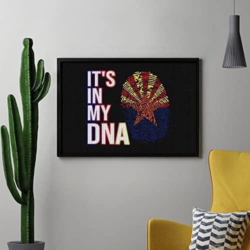 זה ב- DNA שלי אריזונה סטייט דגל ערכות ציור יהלומים ערכות 5D DIY מקדחה מלאה ריינסטון אמנויות עיצוב קיר