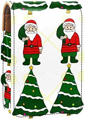 איפור שפתון מקרה שפתון תיק עם מראה נייד שפתון אחסון פאוץ גלוס אחסון ארגונית, חג המולד קריקטורה סנטה עץ