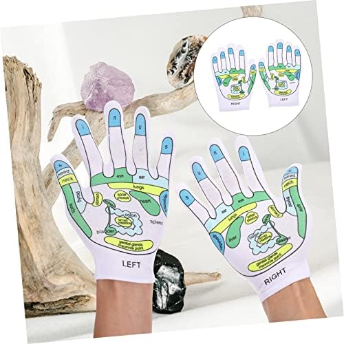 4 זוגות אקופרסורה מודפס כפפות כפפות נשים גליבות נשים של כפפות אקופרסורה כלים רפלקסולוגיה פוסטר ידיים