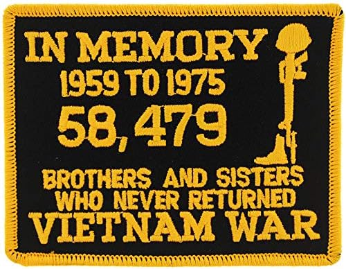 ארצות הברית צבאית בזיכרון 58,479 אחים ואחיות שמעולם לא החזירו את וייטנאם 4 טלאי רקום, עם דבק ברזל