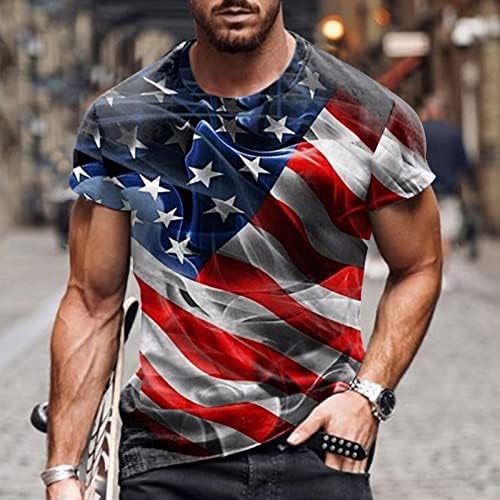 Beuu Mens Patriotic Patriotic Threve חולצות שרוול קצר, 4 ביולי רטרו רטרו דגל אמריקה צמרות שריר הקיץ