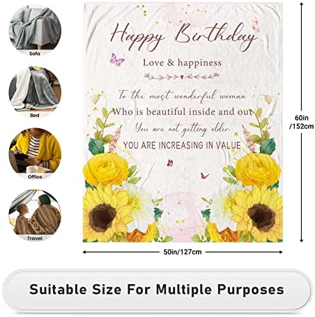 Aiyubofun מתנות ליום הולדת לנשים שמיכות - מתנות לנשים יום הולדת ייחודי - מתנות ליום הולדת לידידות