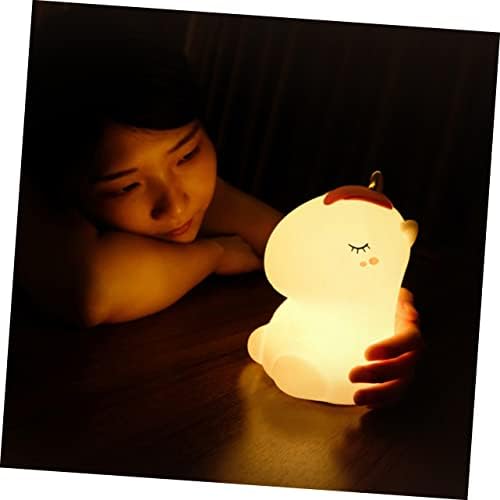 אוסלאדי חד קרן סיליקון מנורת טפיחה בעלי חיים לילה אורות לילדים ניתן לעמעום מנורה שליד המיטה ילדים