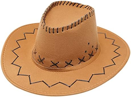 מבוגר תפר מוצק מזדמן קיץ קיץ מערבי אופנה קאובוי כובע שמש רחב שטח נסיעות כובע שמש כובע ילדים קאובוי