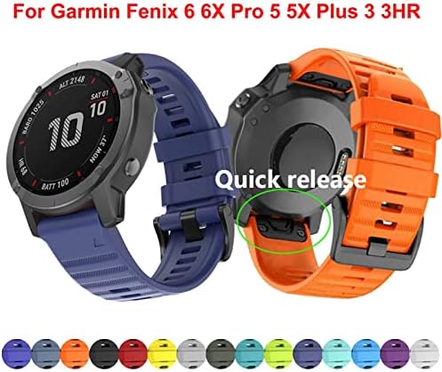 AXTI עבור Garmin Fenix ​​6S 6 6x Pro 5S 5 5x Plus Easy Fit Silicone Watchband שחרור מהיר 20 22 26 ממ