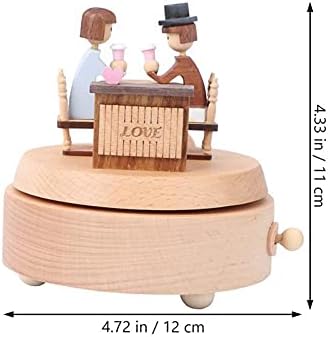 קופסא מוזיקת ​​מעץ MHYFC בעבודת יד אהבה יפהפ