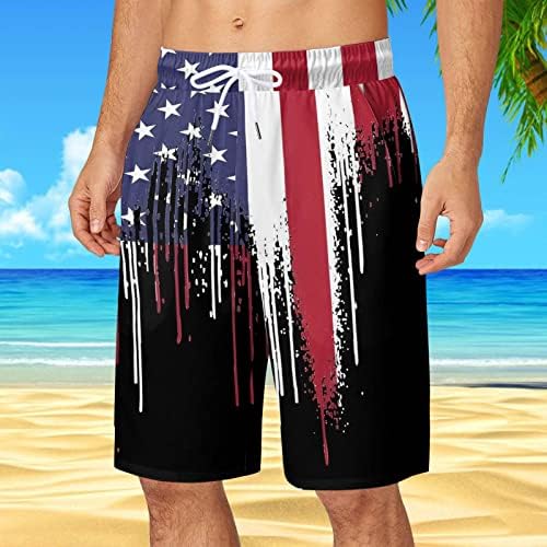 גברים של ביקיני בגדי ים גברים של קיץ עצמאות יום בתוספת גודל מכנסיים כיס שרוך רופף מזדמן ארוך לוח
