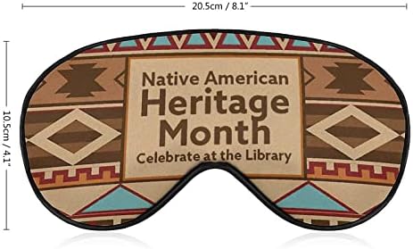 חודש מורשת אמריקאית אינדיאנית מסכות שינה ילידיות ילידים עם כיסוי עיניים עם כיסוי עין עם רצועה אלסטית מתכווננת