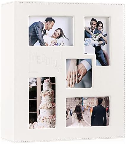 אלבום תמונות לחתונה של Ywlake 4x6 500 תמונות כיס, עטיפת עור אלבום נישואין טריים מחזיק 500 תמונות