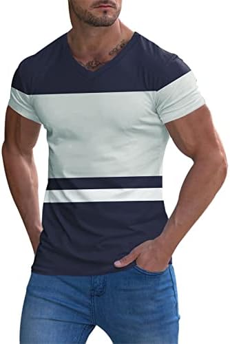 חולצות טריקו של שרוול קצר של XXBR גברים, טלאי בלוק קיץ טלאים דלים כושר ספורט טי ספורט צמרת אימון אתלט