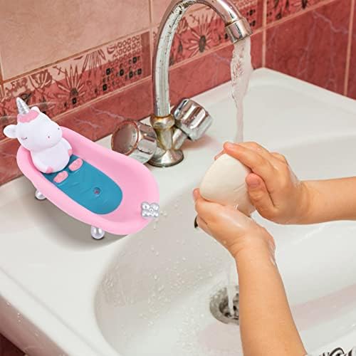 Zerodeko סבון מצחיק מדף פינתי אקרילי סבון מפלסטיק סבון אמבטיה מחזיק סבון מצויר מגש סבון חיה קופסאות ספוג חמוד