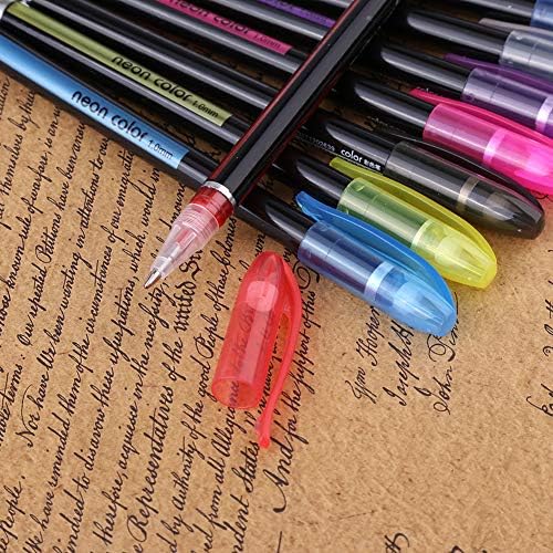 12 צבעים סט עט ג'ל נצנצים, מדגיש צבעוני, ציור ציור נייר מכתבים, ללא דימום יבש מהיר קל להחזיק,