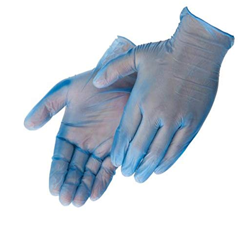 כפפת חירות ובטיחות 2916W/S ויניל כפפה תעשייתית, ללא אבקה, חד פעמית, עובי 5 מיליון, קטן, כחול