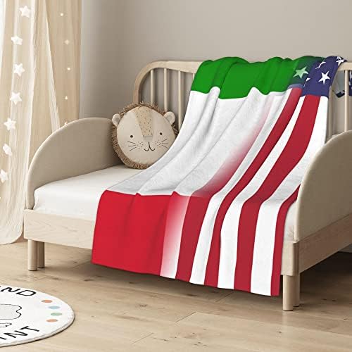QG ZZX דגל אמריקאי ודגל איטלקי שמיכה לתינוקות לבנים שמיכת שמיכת עריסה שמיכה