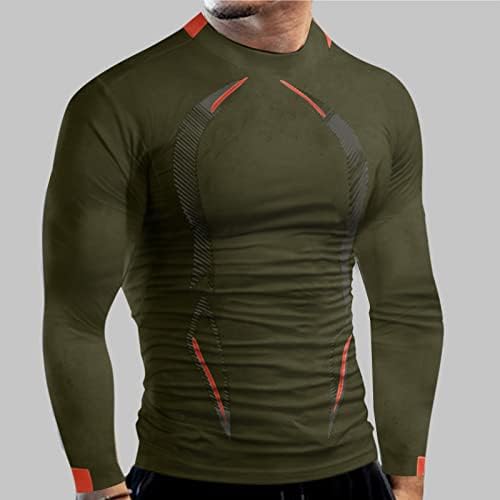 Wocachi 2022 חולצות טריקו לדחיסה לגברים, שרוול ארוך מהיר מהיר יבש גמישות גבוהה שרירים ספורט ספורט טיס