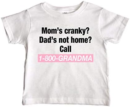 סבא וסבתא מצחיק חולצות 1-800 התקשר לסבתא נולד-אוסף משפחת בנים ובנות פעוטות 12-18 חודשים, לבן