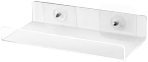 מדפי אמבטיה אקריליים של יויזל מדפי מקלחת רכוב קיר ללא קידוח דבק אחסון ברור ומדפי תצוגה מדף