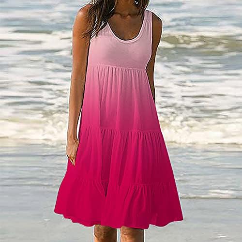 שמלה ללא שרוולים לנשים קיץ פלוס גודל פרע טהור משמרת פלוס שמלה בגודל S-5xl