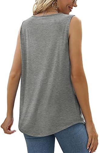 חולצות לנשים, 2023 קיץ ללא שרוולים קפלים צוואר מרובע אפוד עליון קז'ואל עליון חולצות חולצות נוחות רופפות