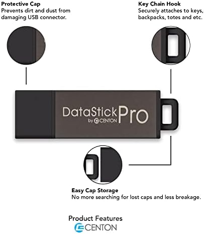 Centon Datastick Pro USB 2.0 כונן הבזק 16GB x 5, אפור