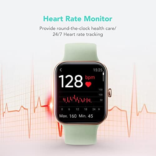 SKG Smart Watch, גשש כושר עם שחייה של 5ATM אטום למים, צג בריאותי לדופק, חמצן דם, שינה, 1.7 '' מסך מגע Bluetooth