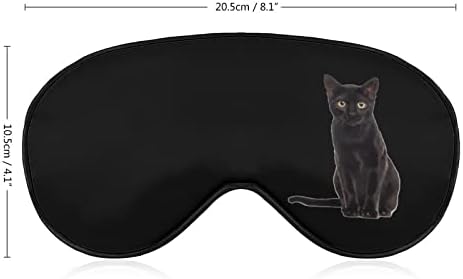 חתול שחור ישן מסכת עיניים מכסה עיניים חמוד גוון עטיפה לילה מצחיק עם רצועה מתכווננת לנשים גברים