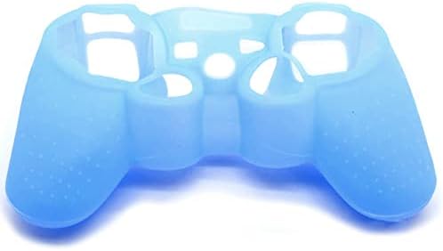 OSTENT מגן ג'ל סיליקון ג'ל עור רך כיסוי כיסוי לכיסוי לפלייסטיישן פלייסטיישן PS2 PS3 Controler Contral Color Blue