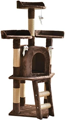עצי חתול Moolo עץ חתול, סיסל טבעי רב שכבתי חתול קופץ חתול מטפס מסגרת עץ חתול מגדל ללבוש עמיד ומגרד מיטות