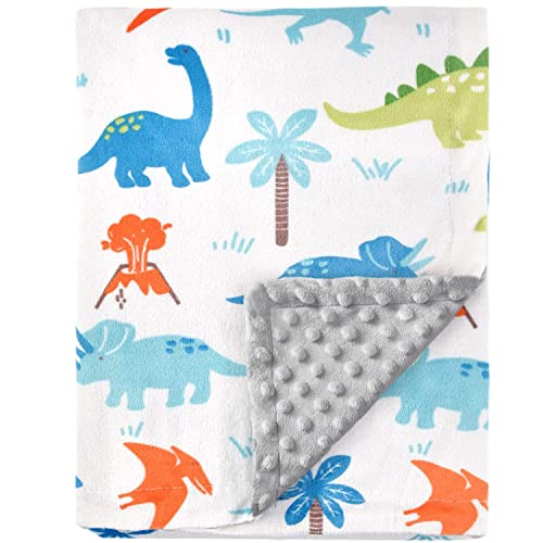 Homritar 2 חבילה שמיכת תינוק סופר רכה שמיכה מינקית לילדים עם דינוזאורים 30 x 40 אינץ