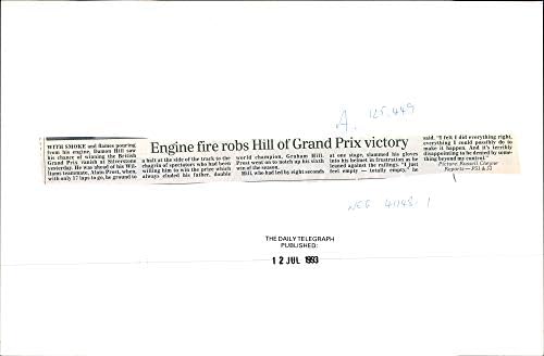 תצלום וינטג 'של מנועי האש של המנועים היל היל גרנד פרי ניצחון.