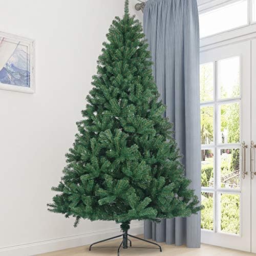 עץ חג המולד המלאכותי של הייבב צייר ציד מלאי אשוח טבעי PVC עץ אשוח 7.5ft מתכת מתקפלת מעמד לא ירוק