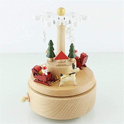 Alremo Huangxing - תיבת מוסיקה מעץ שעון שעון קופסא מוסיקה מלאכה מעץ מעץ קישוט בית אביזרים מתנה מתנה