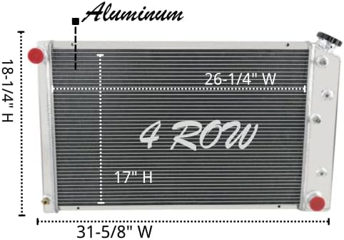 סגסוגתמלא אלומיניום רדיאטור עבור 1970-1981 שברולט בלייזר / ג10 / ג20 / ג30 / קמארו קפריס אל קמינו,