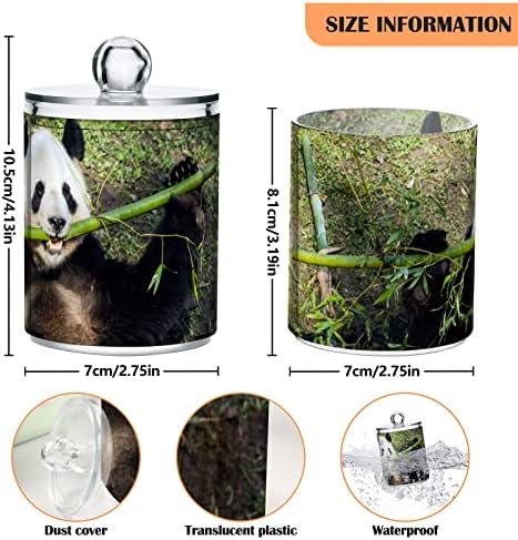 Yyzzh ענק פנדה דוב בעלי חיים יער במבוק ג'ונגל יער יער 4 חבילה מתקן מחזיק QTIP לכדור כותנה של כותנה