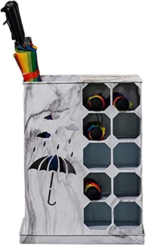 עמדות מטרייה של LXDZXY, דוכן מטרייה ברזל מחושל, דלי מטרייה עם מגש אחסון מים יכולים להחזיק 22 מטריות