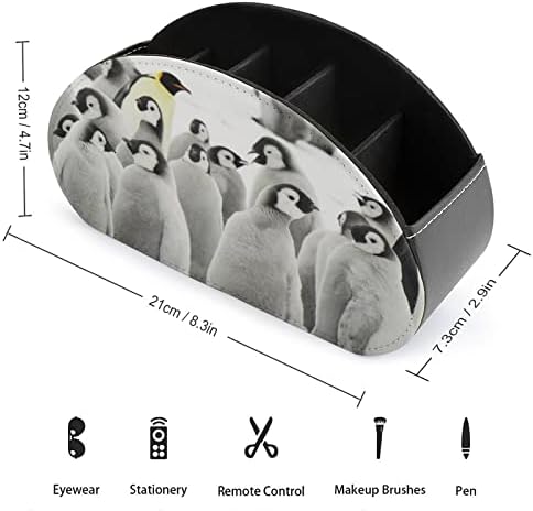 קבוצת פינגווינים טלוויזיה טלוויזיה בשלט רחוק מארגן אחסון מארגן עם 5 תאים לשולחן העבודה של המשרד הביתי
