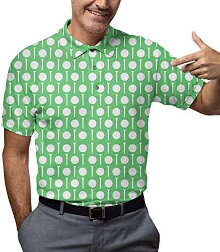 חולצות פולו גולף מצחיקות לגברים, חולצות פולו מגניבות שרוול קצר לגולף, חולצות פולו הוואי הדפס גולף לגברים