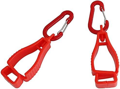 Bllndx 2 PCS קליפים קליפים מחזיק חגורה כפפה שומר כפפות כפפות לעובד עבודה של לולאה לחגורה, אדום