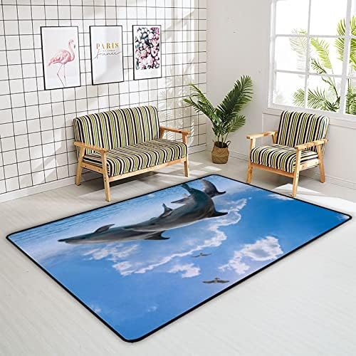 זוחל שטיח מקורה משחק מחצלת אוקיינוס ​​דולפין לסלון חדר שינה חינוכי חינוך משתלת שטיחים שטיחים 60x39