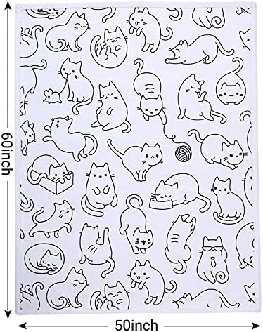 SVIUSE CAT שמיכה בעלי חיים דפוס חיות מחמד לזרוק שמיכה חובב חתולים מתנות פלנל רך וחם ומטושטש 50