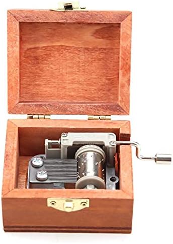 N/A מיני קופסת מוזיקת ​​יד מעץ מטאל רטרו רטרו מיצוג מדגם מכני מתנה ליום הולדת קישוטי בית