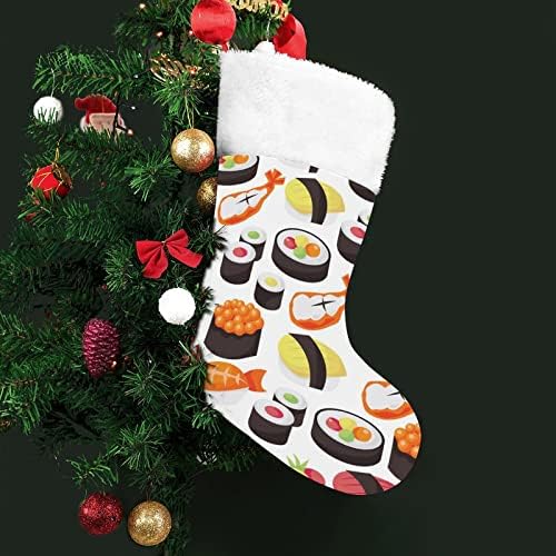 סושי אדום טעים גרבי חג חג מולד קישוטי הבית לקש עץ חג המולד גרביים תלויים