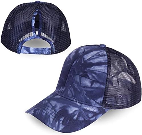Tantisy Tie Tib-Dye מתכוונן מגן נשים גברים בייסבול כובע אופנה קוקו קוקו מבולגן Bun Plainsure Trucker Sun