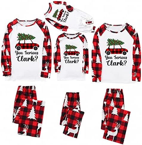 XBKPLO פיג'מות לחג המולד לפיג'מה משפחתית PJS תלבושות בגדי שינה פיג'מות לחג המולד למשפחה בגודל 3 פלוס גודל